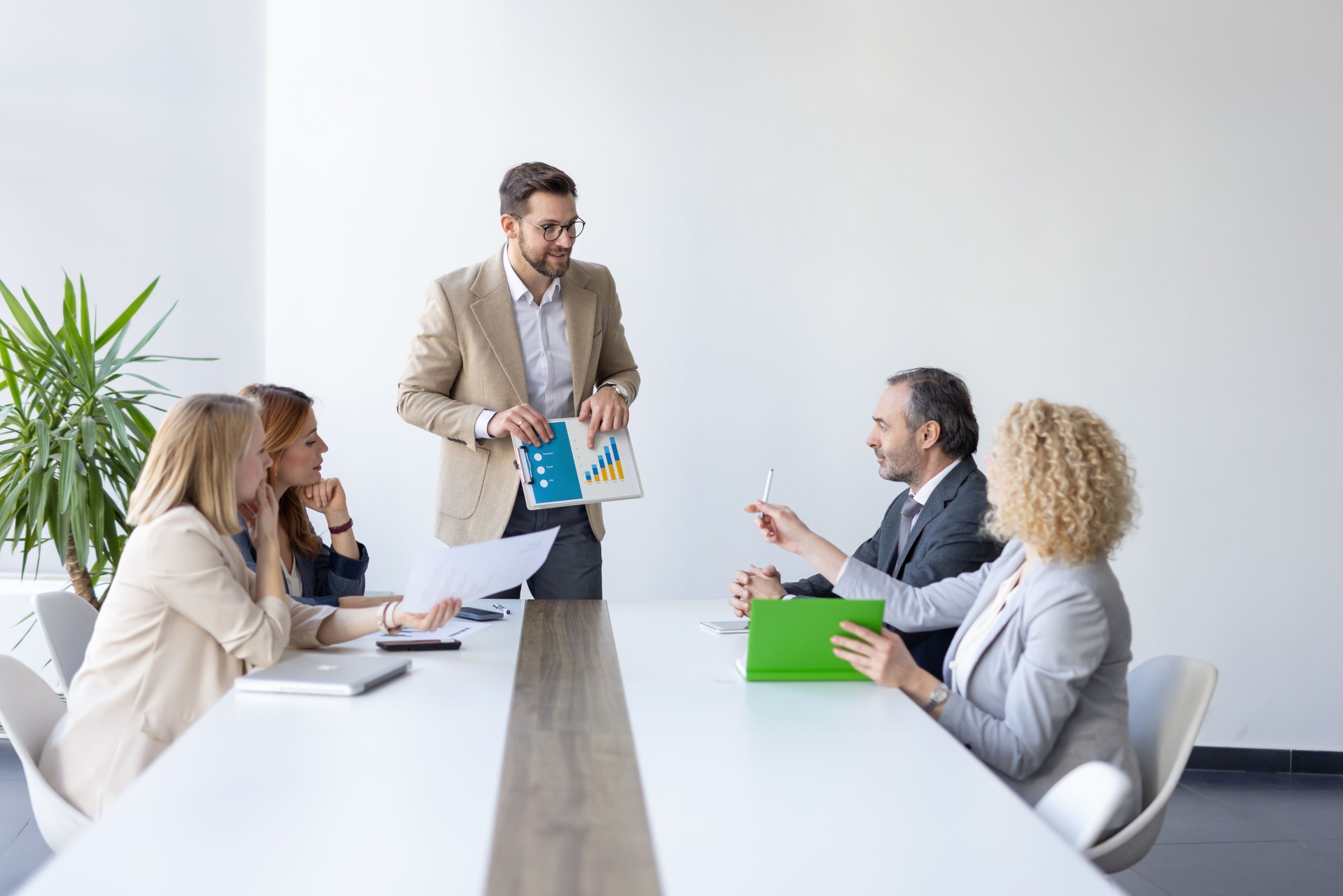 Professional Group Presentation and Discussion in Office